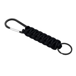 Patch Force - Paracord Lanyard with Carabiner and Key Ring for Police, Fire Brigade, Outdoor, Camping, Car, Motorcycle or Hiking/Keychain Lanyard for Men, Women or Children, black