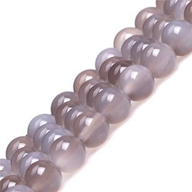 4mm Natural Gray Agate Beads Round Gemstone Loose Beads for Jewellery Making (90-100pcs/strand)
