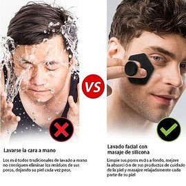 Cepillo de Limpieza Facial de Silicona, Cepillo Limpiador Facial Exfoliante para Hombres, La Suave Silicona Ayuda A Crear una Rica Espuma que Limpia e