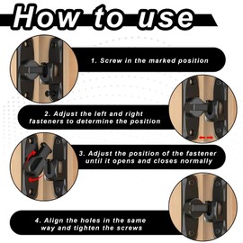 Door Lock, Sliding Door Lock, Door Lock, Sliding Door, Bolt Lock, Sliding Door Complete Set, Suitable for Kitchen, Garden, Bedroom (Black)