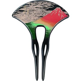 Lacquered Japanese Kanzashi Hair Stick – Red Fuji Design | Traditional Japanese Hair Accessory | Made in Japan
