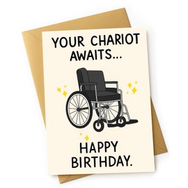 SFPJTL Funny Birthday Card & Gifts for Men Husband Boyfriend Him, Happy Bday Card,YOUR CHARIOT AWAITS(C Style)