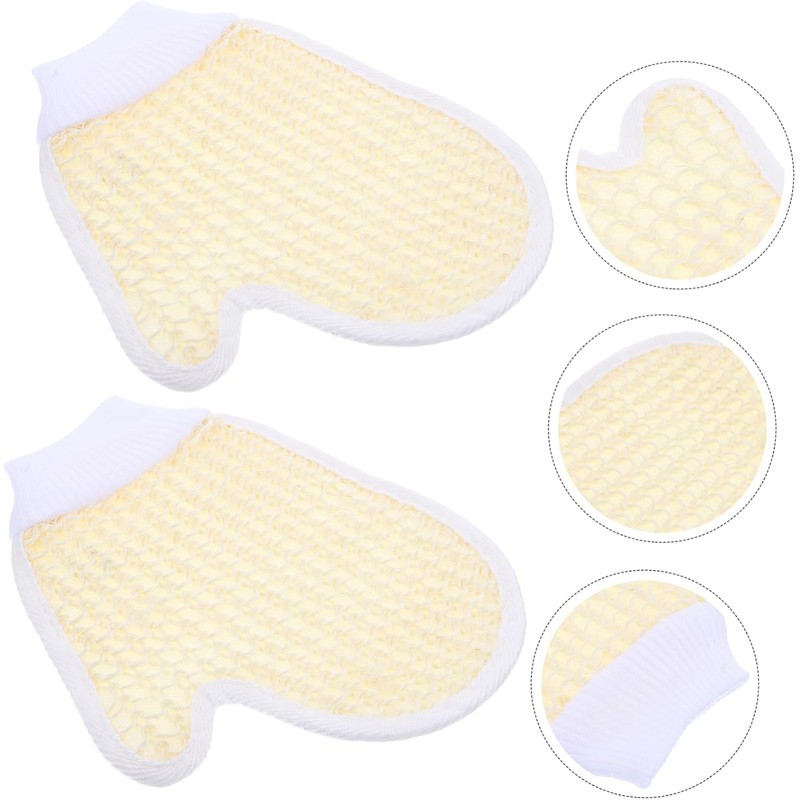 Guantes Exfoliantes de Chenilla Beige para Ducha COLLBATH 2 Piezas
