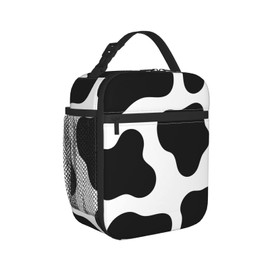 KUOAICY Cow Print Lunch Box Reusable Insulated Totes Lunch Bag Thermal Cooler for Boy Girls School Men Women Beach Picnic Travel