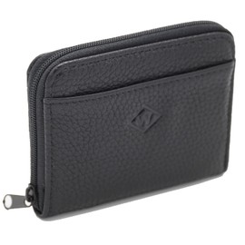 Van Der Rich ® - Women's Leather Mini Wallet with Key Ring, black