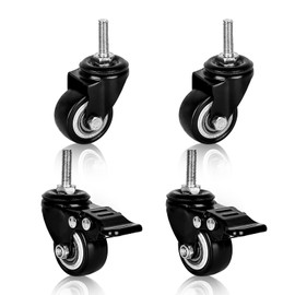 Furniture Castors: Castors M8 Heavy Duty Castors Furniture Castors Thread M8 Castors for Furniture Heavy Duty Castors Rubber Furniture Roller Chair Castors Outdoor Castors 2 with Brake and 2 without