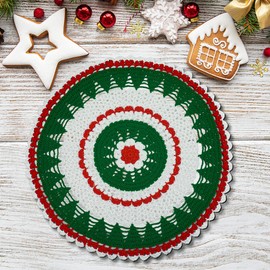 Qxzvzem One Piece 19 Inch Christmas Doily Crochet for Dressers and End Tables Crafts Large Doilies Cloth Lace Placemats Coasters Cotton Round Tablecloth