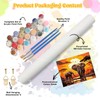 NEWENMO DIY Two Elephants Paint by Numbers Adult, Sunset Paint
