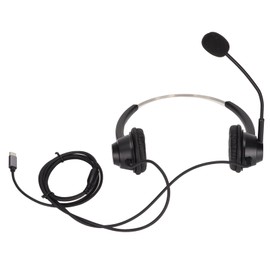 Communication Headset with Mic Headband Adjustable Noise Cancelling Type-C Connection Headphones Clear Call for Skype, Office, Telecommute, Business, Call Center, Commercial
