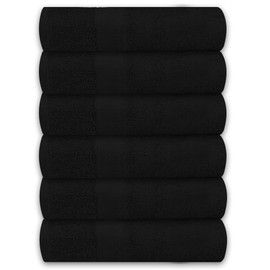 ASTILTEX 100% Cotton Large Bath Towels (24x50) - Soft, Absorbent & Quick-Dry - Perfect for Bathroom, Gym, Spa & Travel - Durable & Machine Washable Towels for Everyday Use - Black