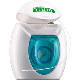 GUM Original White  Hilo dental blanqueador con flúor, ayuda a remover manchas y placa entre los dientes, dejando una sonrisa más limpia y cuidada