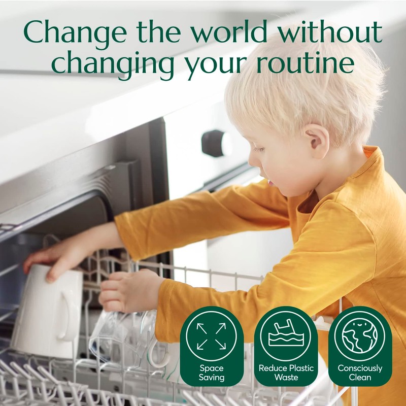 Cleanomic Dishwasher Pods (32 Eco Tabs) Soap Detergent, No Harsh