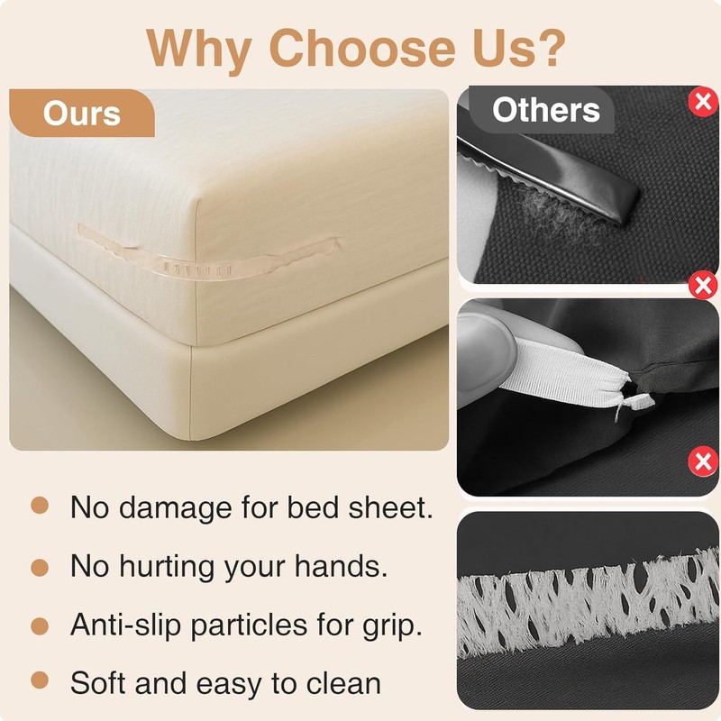 DSXsm 4 Pcs Lock Sheet Holders,Bed Sheet Holder with Sheet