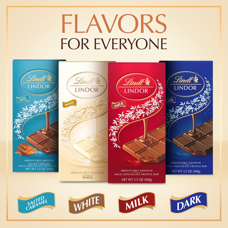 Lindt LINDOR White Chocolate Truffle Bar, Chocolate Candy Bar with