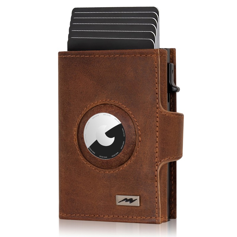 Marc Peter® Chicago Leather Push Air Slim Wallet, Airtag Wallet
