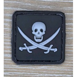 Unbranded MINI PIRATE SKULL SWORD 3D GLOW ACU PVC MILITARY TACTICAL HOOK TRACKER PATCH 1"