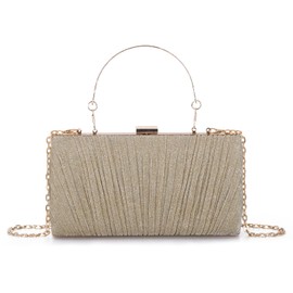 Freie Liebe Evening Bag Clutch Purses for Women Pleated Shoulder Handbag with Chain Cocktail Wedding Party Purses