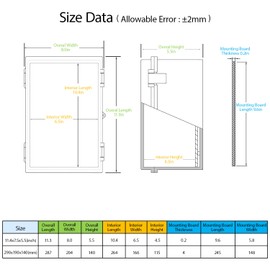 LMioEtool ABS Plastic Dustproof Waterproof IP65 Junction Box Hinged Shell Universal Electrical Project Enclosure Gray 290 x 190 x 140mm (11.4"x7.5"x5.5")