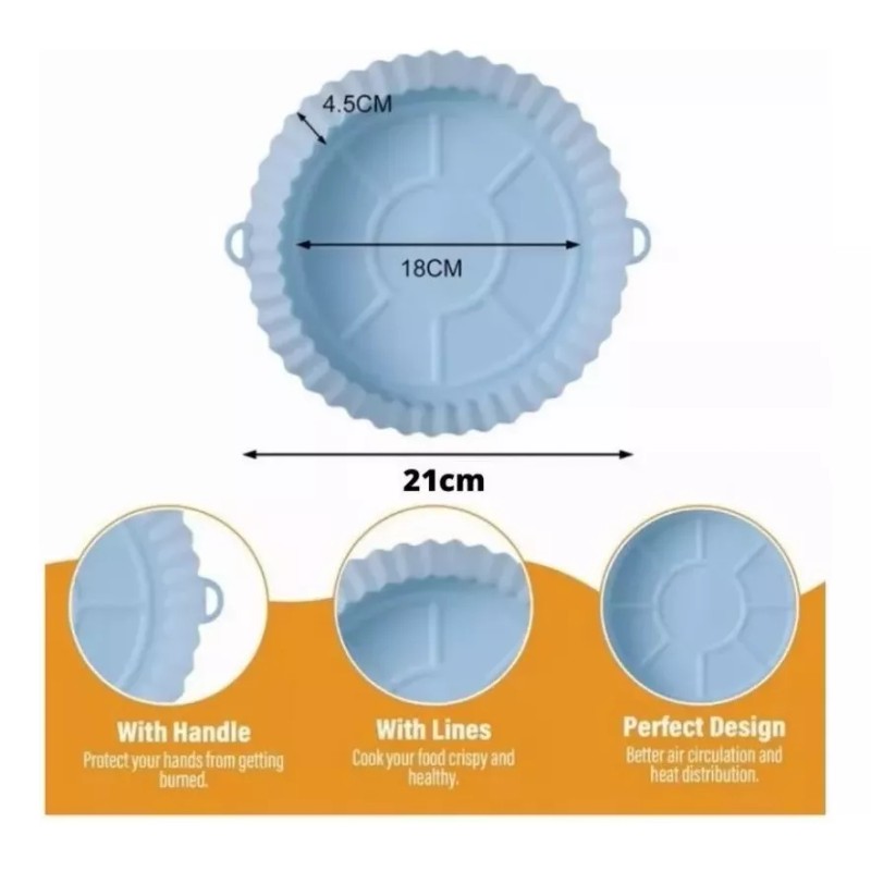 KFMX Molde Silicon Freidora Aire Circular Reutilizable 1 Pieza