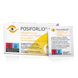 POSIFORLID® 20 x Eyelid Sanitary Wipes - Pre-moistened Sterile Wipes for Cleaning Eyelids