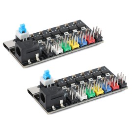 2Pcs AM1117 Multi Channel Power Regulator Module AM1117-1.2/1.5/1.8/2.5/3.3/5.0V with USB Type-C DC Socket