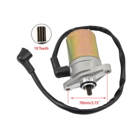 ABCERRSI 10 Teeth Starter Motor Compatible with GY6 49cc 50cc 4 Stroke Chinese Scooter Moped 139QMB 139QMA Engine Parts