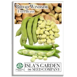"Broad Windsor" Fava Bean Seeds for Planting, 25 Heirloom Seeds Per Packet, (Isla's Garden Seeds), Non GMO Seeds, 95% Germination & Purity, Botanical Name: Vicia faba, Great Home Garden Gift