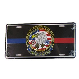 Ant Enterprises American Heroes Police Fire Dept EMT Honor Those Aluminum License Plate Tag