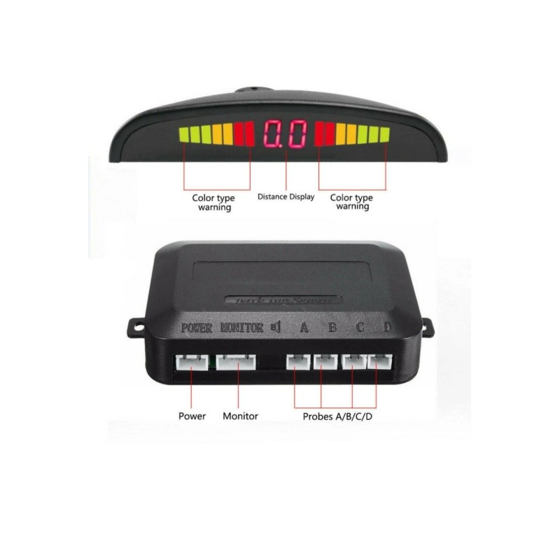 Ekylin 4 Parking Sensors LED Car Auto Backup Reverse Rear