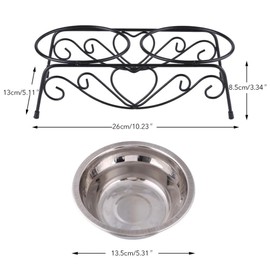 TOPINCN Raised Pet Bowls, Stainless Steel Cat Dog Pet Bowls Double Puppy Pet Water Feeder Dish Bowls Retro Elevated Feeder Stand Holder for Dogs Cats Puppy