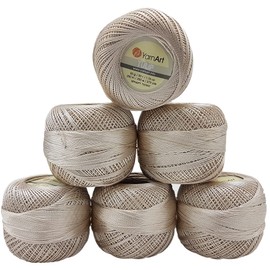YarnArt Tulip 6 x 50 g Pack, Silk Yarn, Microfibre Yarn, Satin Yarn, Silk Brilliant Yarn, Shiny Yarn (Natural 404)