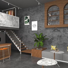 Concrete Wallpaper, 1 Count Wall Sticker, Modern Concrete Wallpaper for Bedroom, Removable Self-adhesive Interior Wall Mural, Peel & Stick Textured Tile Sticker, Home Decor:_Dark Gray_one-size