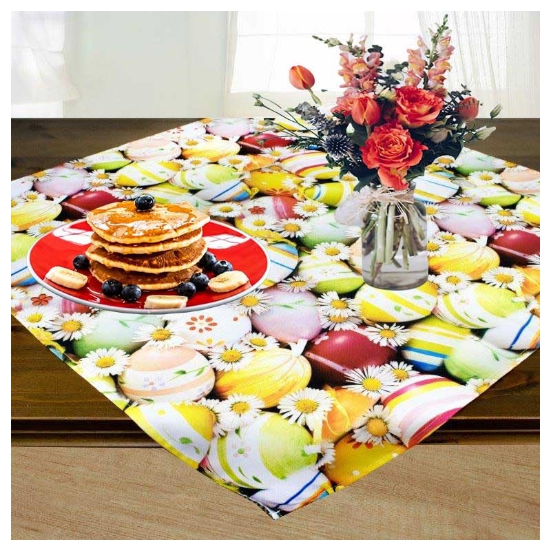 KAMACA Tablecloth Spring Easter Flowers Rabbit Decor Easter Bunny Easter