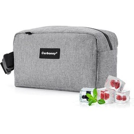 Cerbonny Mini Cooler Bag, Freezable Small Snack Bag, Mini Lunch Bag for Travel/Work/School, Insulated Bag for Woman Girl, Cooler Lunch Box with Ice Packs, Freezable Snack Box with Handle Buckle:_Grey-B