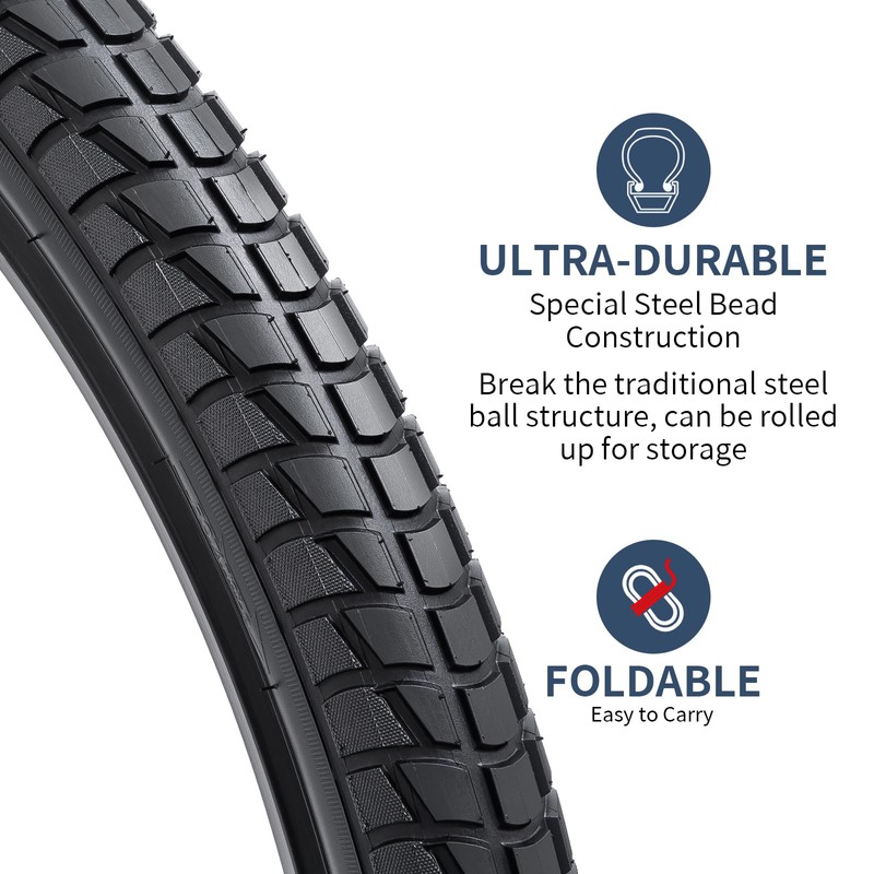 YUNSCM 2-PCS 26" Bike Tires 26x2.125 57-559 Beach Cruiser Bike
