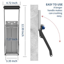 Sinotekk 16 oz Can Crusher Wall Mounted | Heavy-Duty Thickened Steel | with Built-in Bottle Opener & Non-Slip Handle | Flattened Aluminum Can in Seconds | Space-Saving Recycling Tool for Home & Garage
