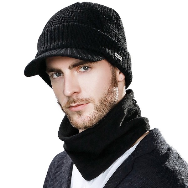 SIGGI Unisex Warm Wool Knitted Beanie Hat with Peak, Knitted