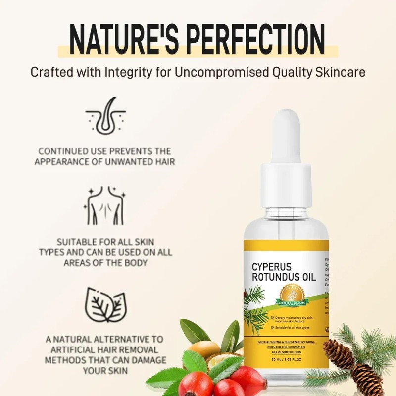 Aceite Natural De Cyperus Rotundus Para Depilación 30 Ml