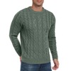 Askdeer Men's Crewneck Pullover Sweater Chunky Cable Knit Sweater Classic