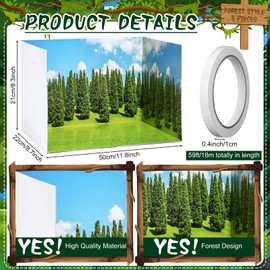 Trandraft 5 Pcs Diorama Kit Habitat Project Supplies with Double Sided Tapes Diorama Box for Display DIY Dollhouse Room, Jungle Style, 11.8 x 8.7 x 8.3 Inch