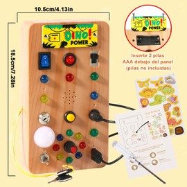 Juguetes Montessori, Tablero Ocupado con 8 interruptores de luz LED, Tablero Montessori, Juguetes Sensoriales de Aprendizaje Educativo, Práctica Sensorial de Habilidades Motoras Finas