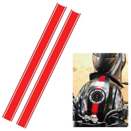 Aytile Bike Sticker Stripe Tank Body Reflective Line Motorcycle 1.8 x 19.7 inches (4.5 x 50 cm) Set of 2 (Red)
