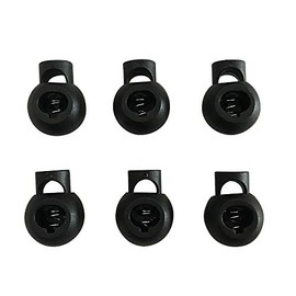 Round Plastic Cord Locks - 100-Pack Single Hole Drawstring Locks, Toggles, Cord Stoppers, Spring Stops, Cord Ends,for String,Rope,Twine,Paracord,Bags,Shoelaces,Clothing,Outdoor,25 x 20 mm,Black,Q2557