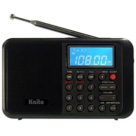 Kaito KA108 Super Sound quality AM FM Shortwave Radio with MP3 Player and Radio Recorder, Radio Time Schedule Recorder,Alarm Clock+ More (Black)