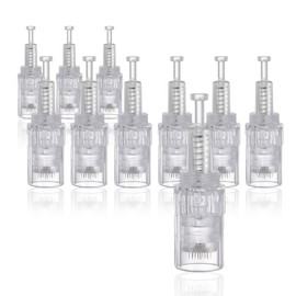 Snadi - Pack of 10 Dermapen Cartridges with 12 Needles | Compatible Screw Model | Surgical Steel | Improves Scars, Stains | Nutrient Absorption | Hair/Skin Treatment