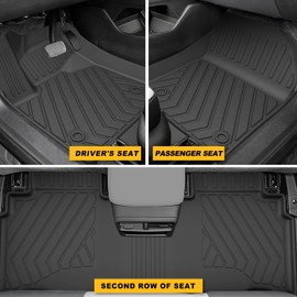 2024 2025 Prologue Floor Mats & Cargo Liner & Backrest Mat Fit for Honda Prologue: All Weather Protection Trunk Mat with Back Seat Cover - 1st & 2nd Full Set Floor Liner Prologue Accessories Black