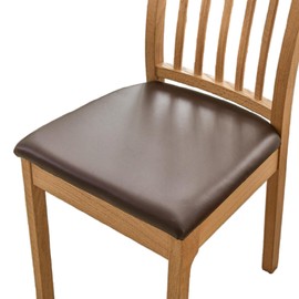 Kozuoan Dining Chair Covers, PU Waterproof Removable Dining Chair Covers, Polyurethane Leather Covers for Dining Room Chairs with Fixed Fasteners, Stretchable Elastic Covers (4, Brown)