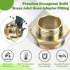 2" NPT Male x 1-1/2" NST Male Brass Hexagonal Nipple