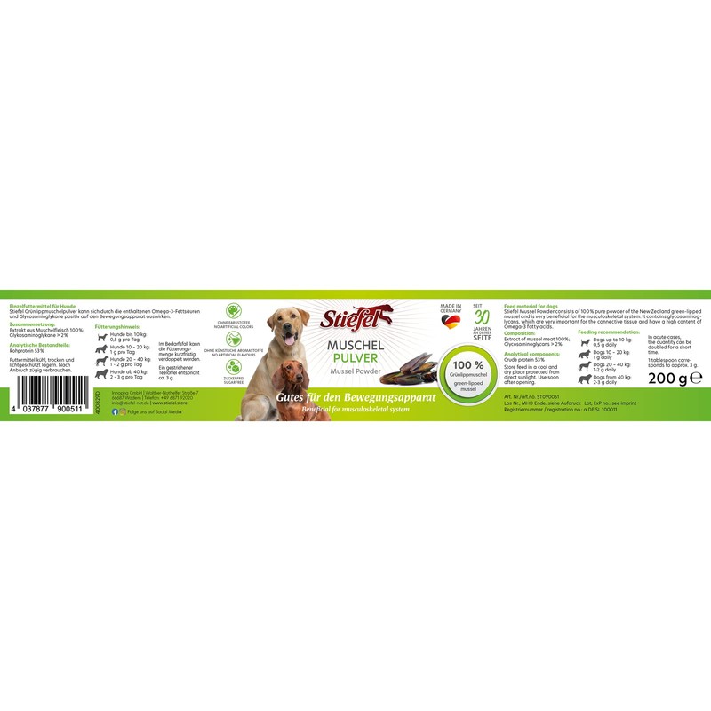 Stiefel Shell Powder for Dogs, 100% Natural, Pure Natural Product