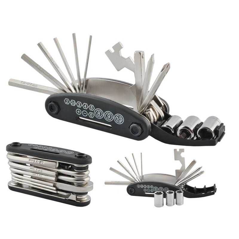 Bicycle Tool 16 Bike Tool Folding Tool Repair Kit Set